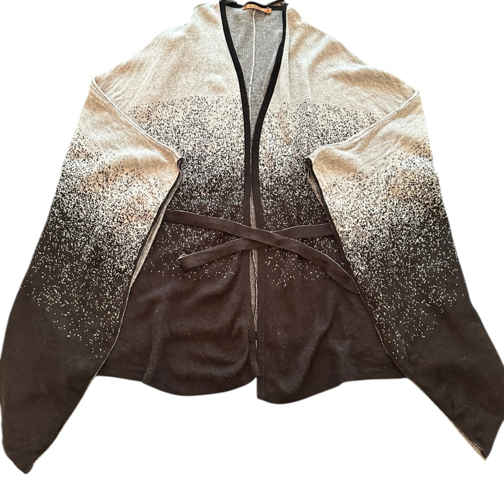 Belldini Black and Grey Cape sweater size L‎ w/flaws